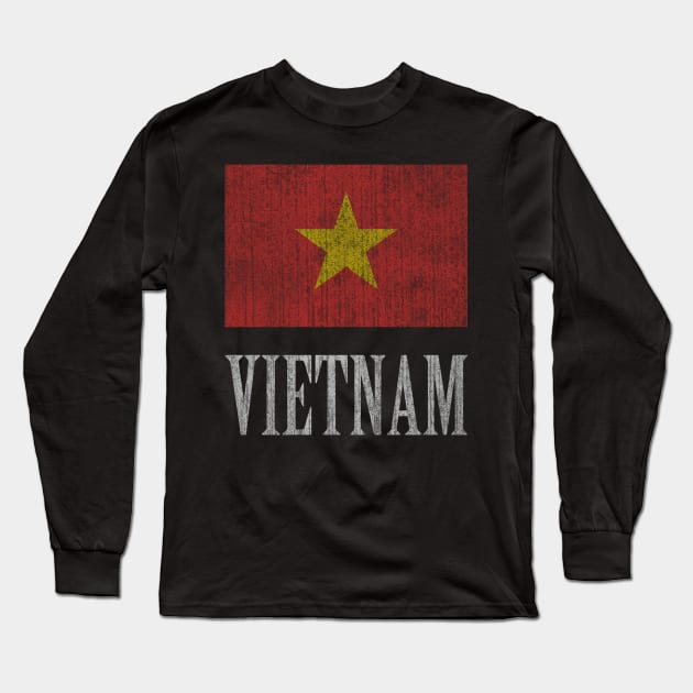 Vietnam retro flag Long Sleeve T-Shirt by Mollie